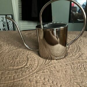 Vintage Telaflora Stainless Steel Silver Gooseneck Watering Can